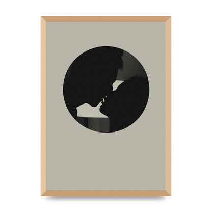Halftone Kiss Three Wall Art - A2 framed