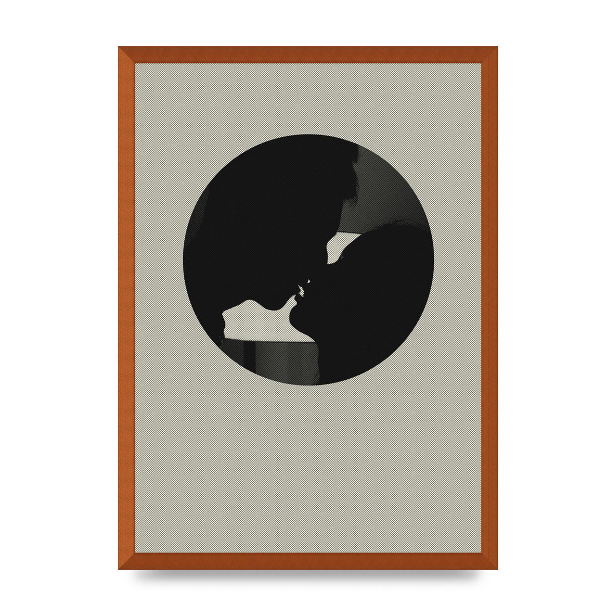 Halftone Kiss Three Wall Art - A2 framed