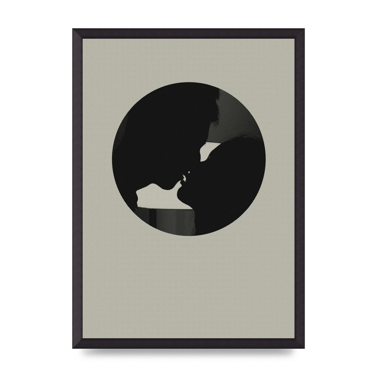 Halftone Kiss Three Wall Art - A2 framed