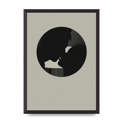 Halftone Kiss Three Wall Art - A2 framed