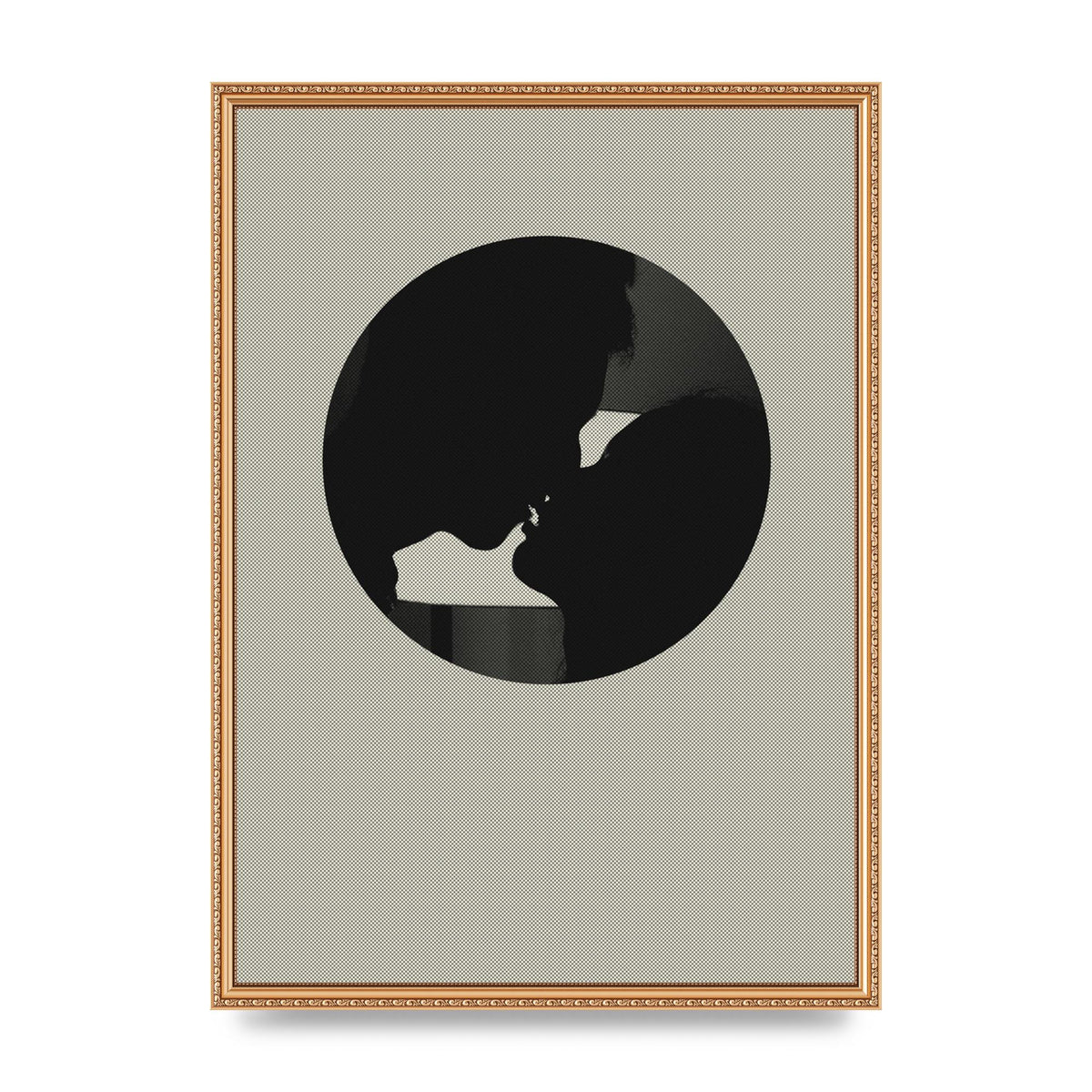 Halftone Kiss Three Wall Art - A2 framed