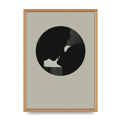 Halftone Kiss Three Wall Art - A2 framed