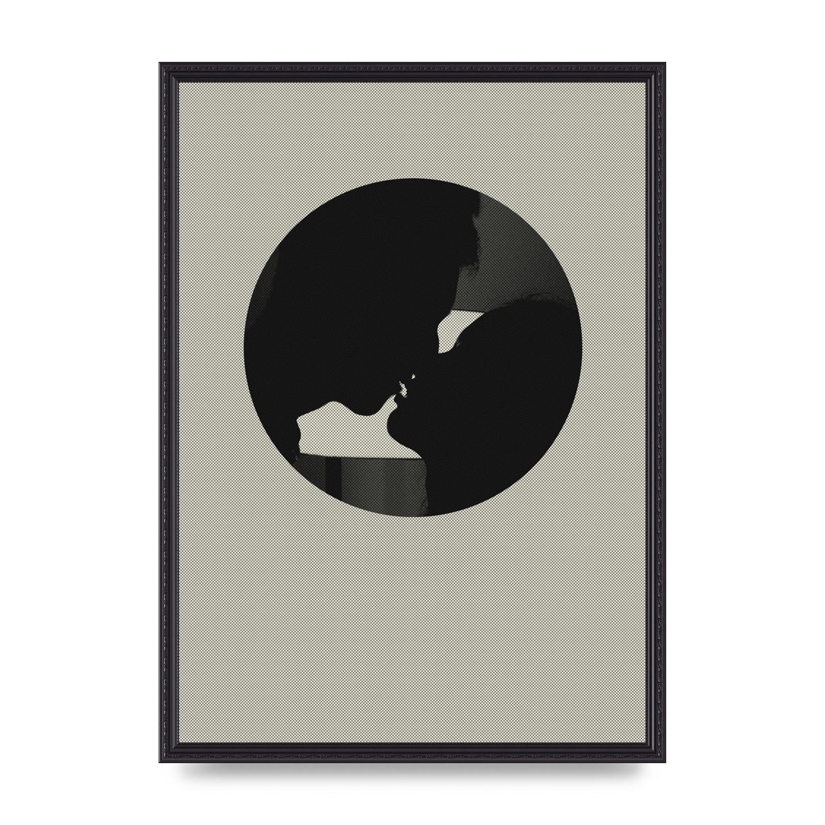 Halftone Kiss Three Wall Art - A2 framed