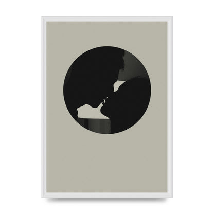 Halftone Kiss Three Wall Art - A2 framed