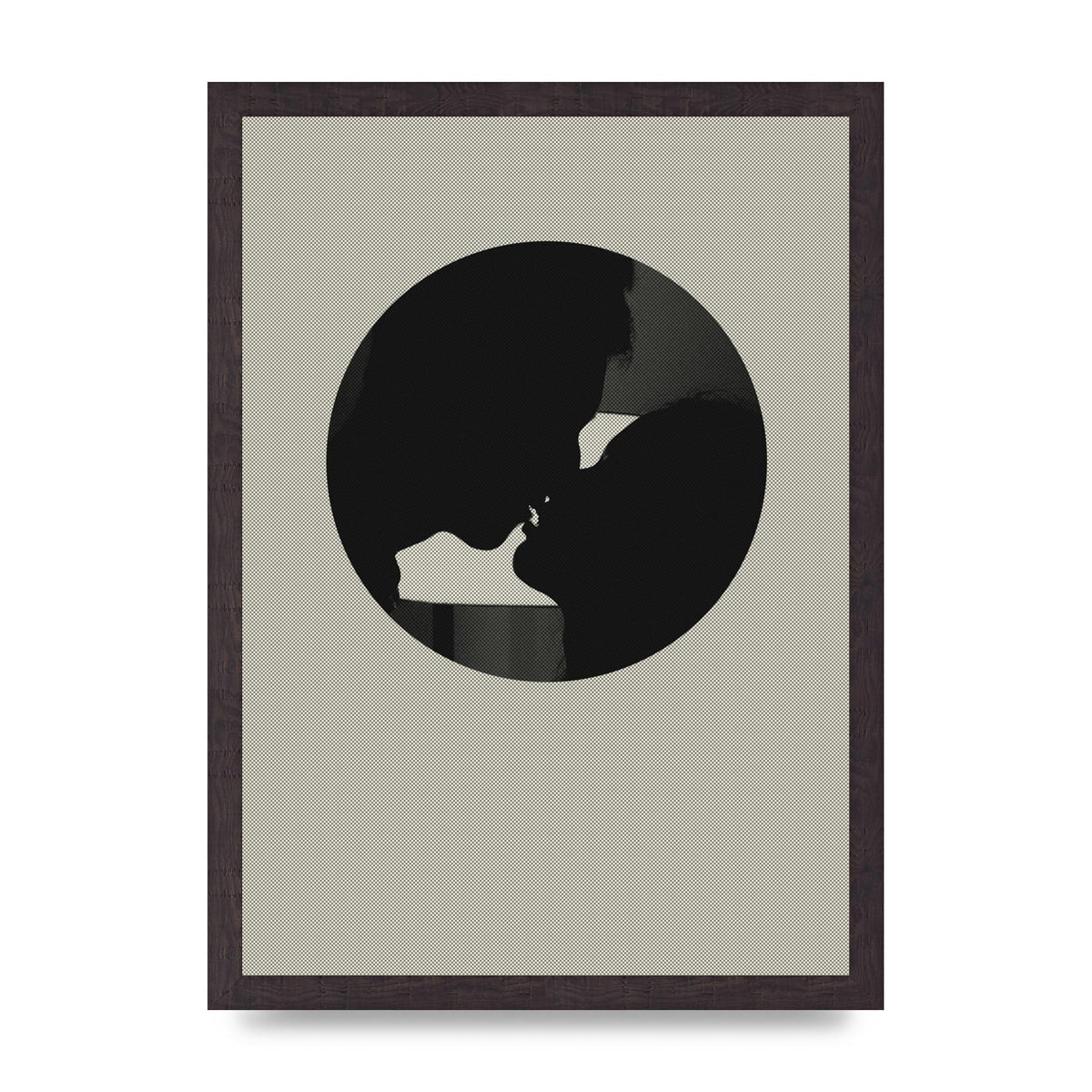 Halftone Kiss Three Wall Art - A3 framed