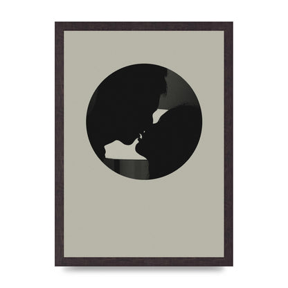 Halftone Kiss Three Wall Art - A3 framed