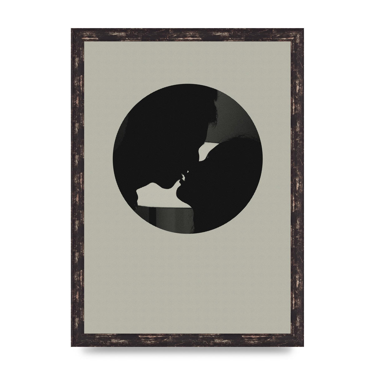Halftone Kiss Three Wall Art - A3 framed
