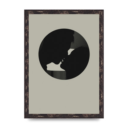 Halftone Kiss Three Wall Art - A3 framed