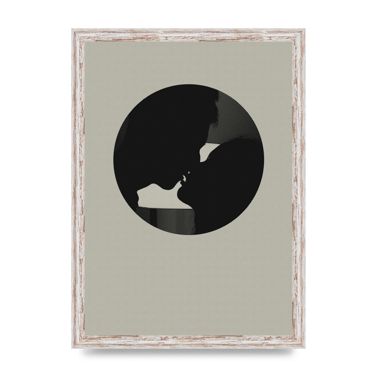 Halftone Kiss Three Wall Art - A3 framed