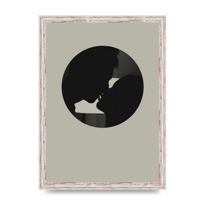 Halftone Kiss Three Wall Art - A3 framed