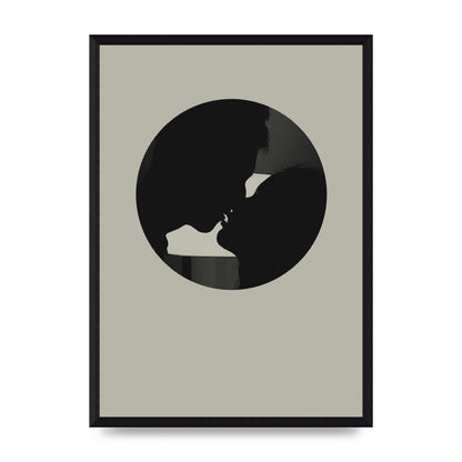 Halftone Kiss Three Wall Art - A3 framed