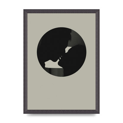 Halftone Kiss Three Wall Art - A3 framed