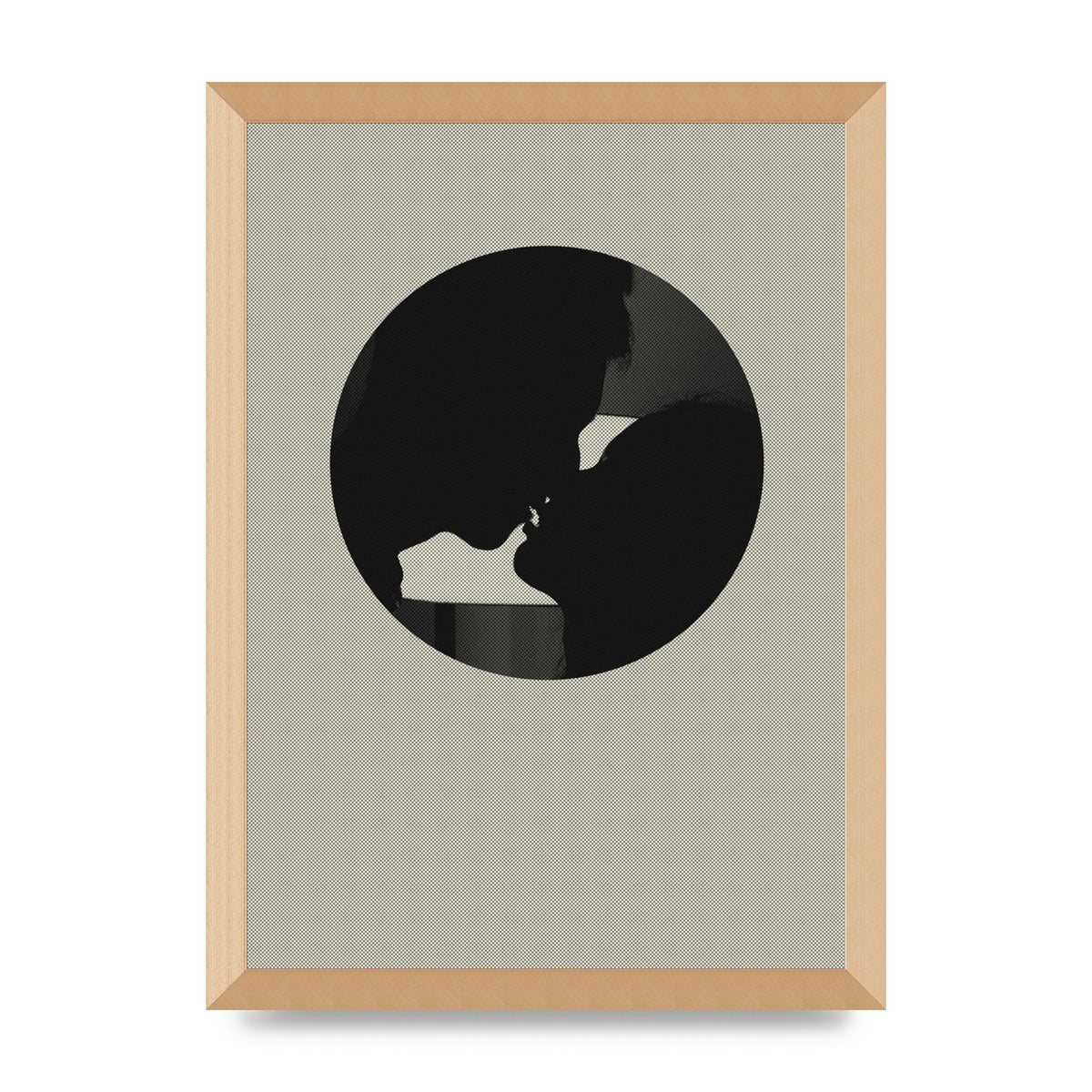 Halftone Kiss Three Wall Art - A3 framed