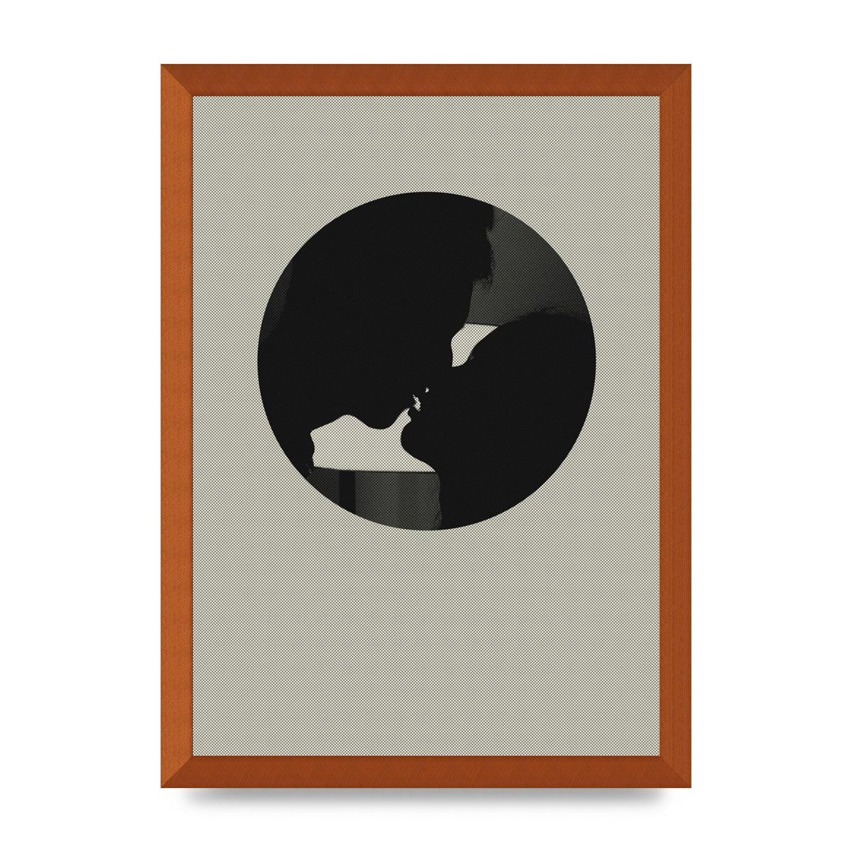 Halftone Kiss Three Wall Art - A3 framed