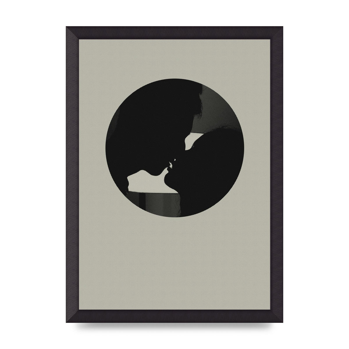 Halftone Kiss Three Wall Art - A3 framed