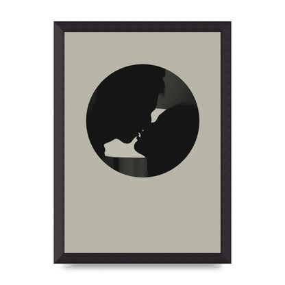 Halftone Kiss Three Wall Art - A3 framed