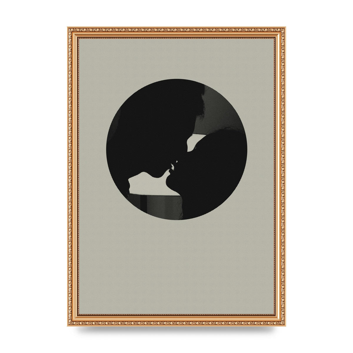 Halftone Kiss Three Wall Art - A3 framed