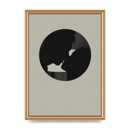 Halftone Kiss Three Wall Art - A3 framed