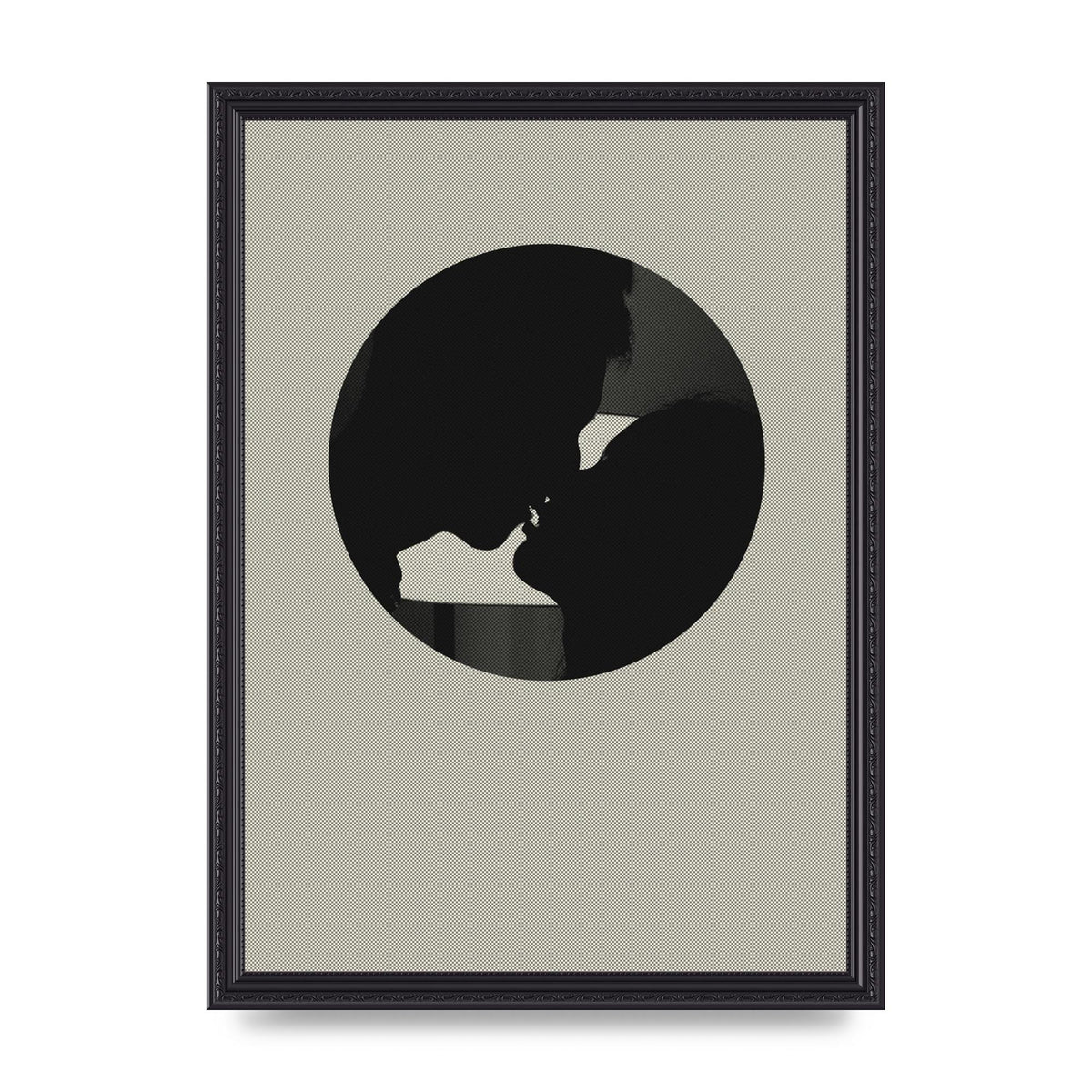 Halftone Kiss Three Wall Art - A3 framed