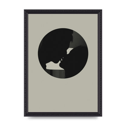 Halftone Kiss Three Wall Art - A3 framed