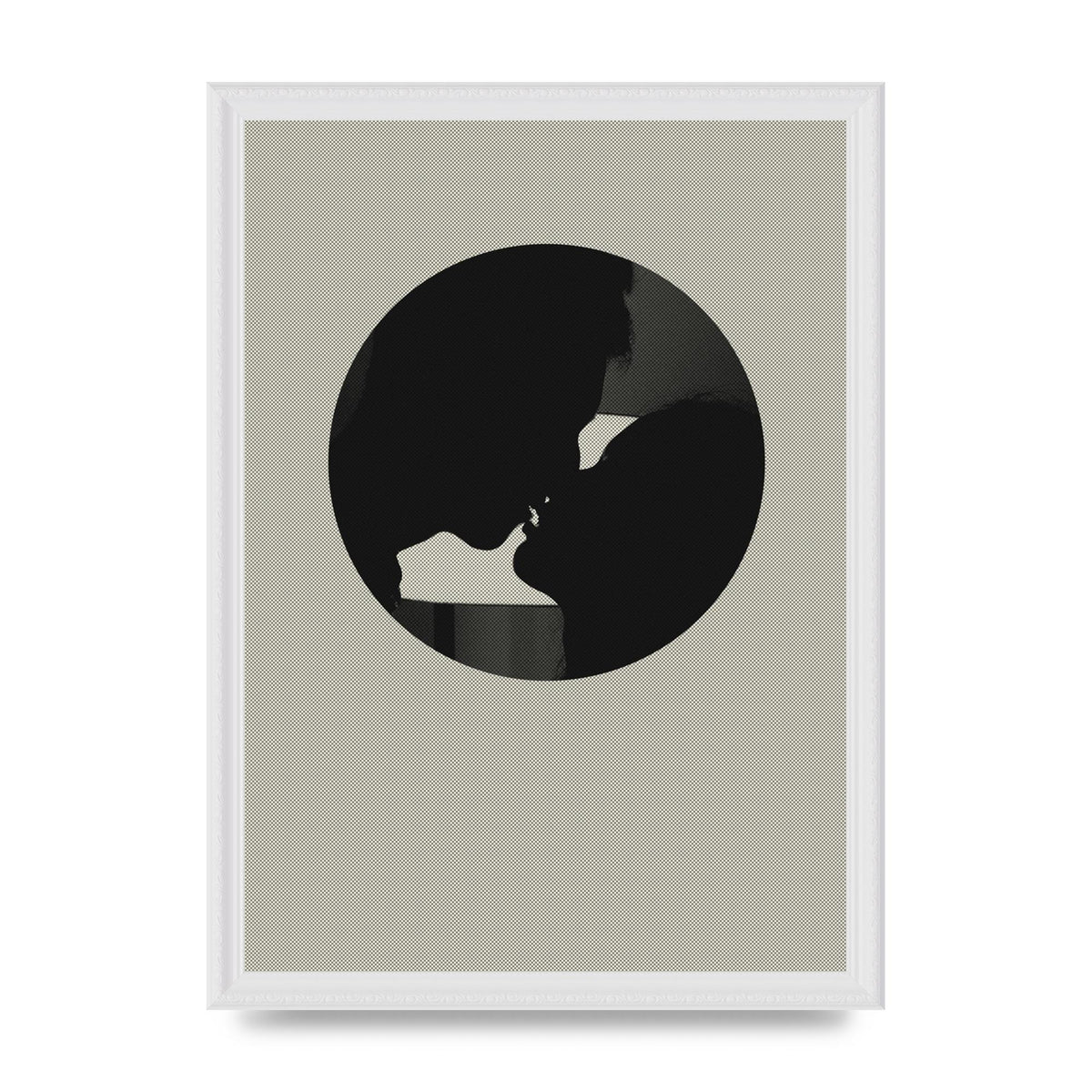 Halftone Kiss Three Wall Art - A3 framed