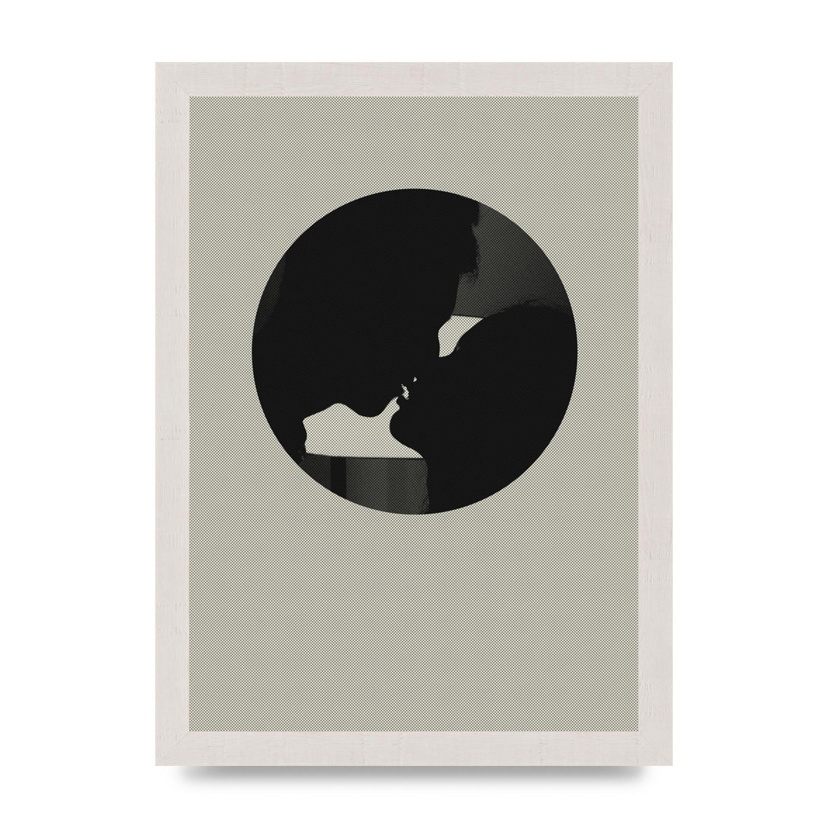 Halftone Kiss Three Wall Art - A4 framed
