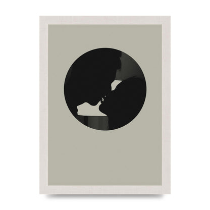 Halftone Kiss Three Wall Art - A4 framed