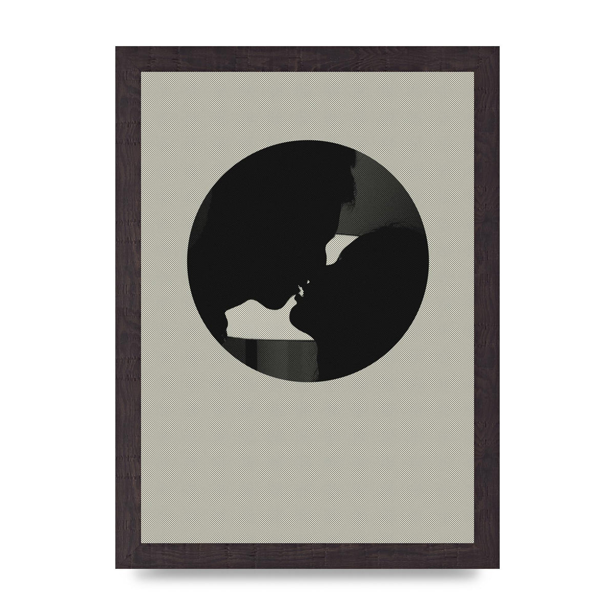 Halftone Kiss Three Wall Art - A4 framed