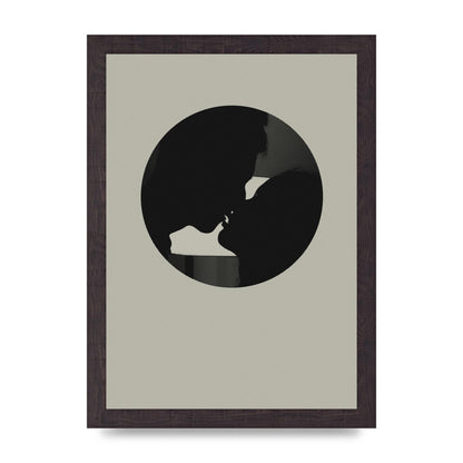 Halftone Kiss Three Wall Art - A4 framed