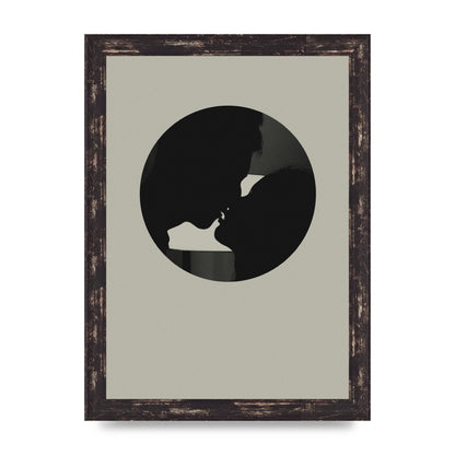 Halftone Kiss Three Wall Art - A4 framed