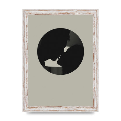 Halftone Kiss Three Wall Art - A4 framed