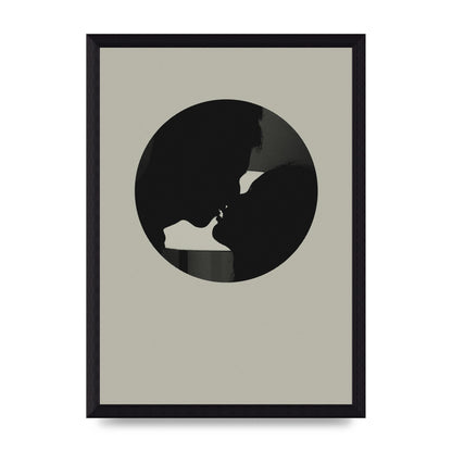 Halftone Kiss Three Wall Art - A4 framed