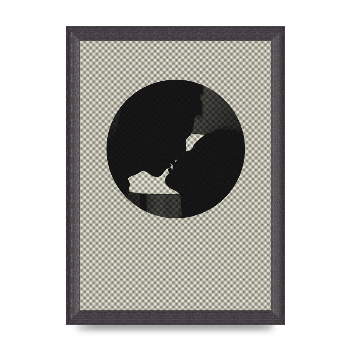 Halftone Kiss Three Wall Art - A4 framed