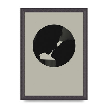 Halftone Kiss Three Wall Art - A4 framed