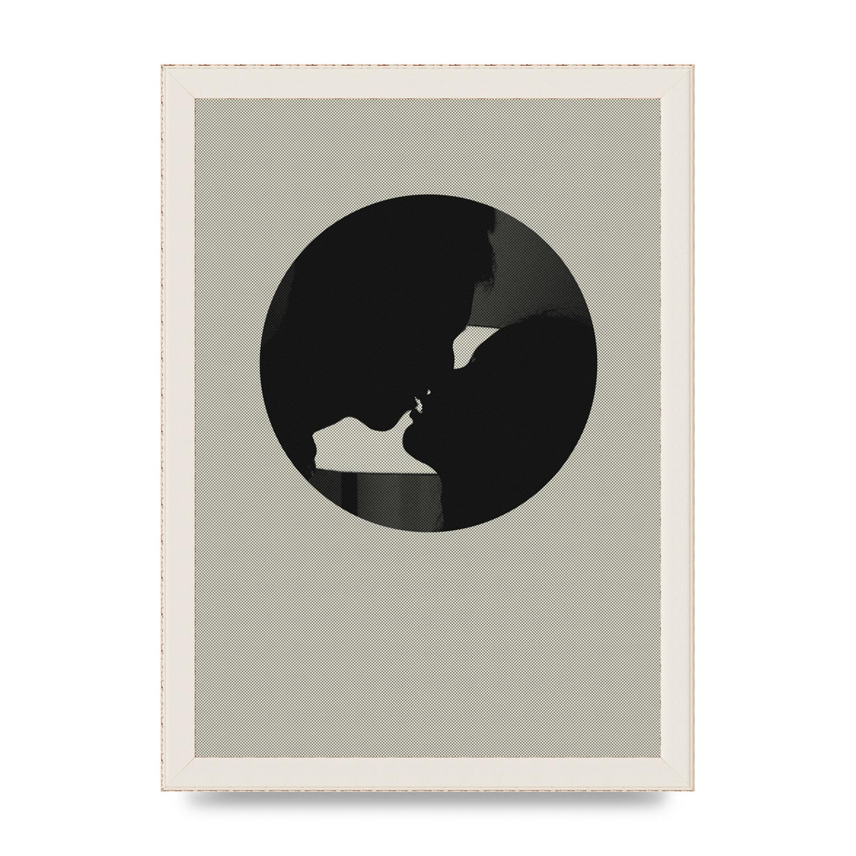 Halftone Kiss Three Wall Art - A4 framed