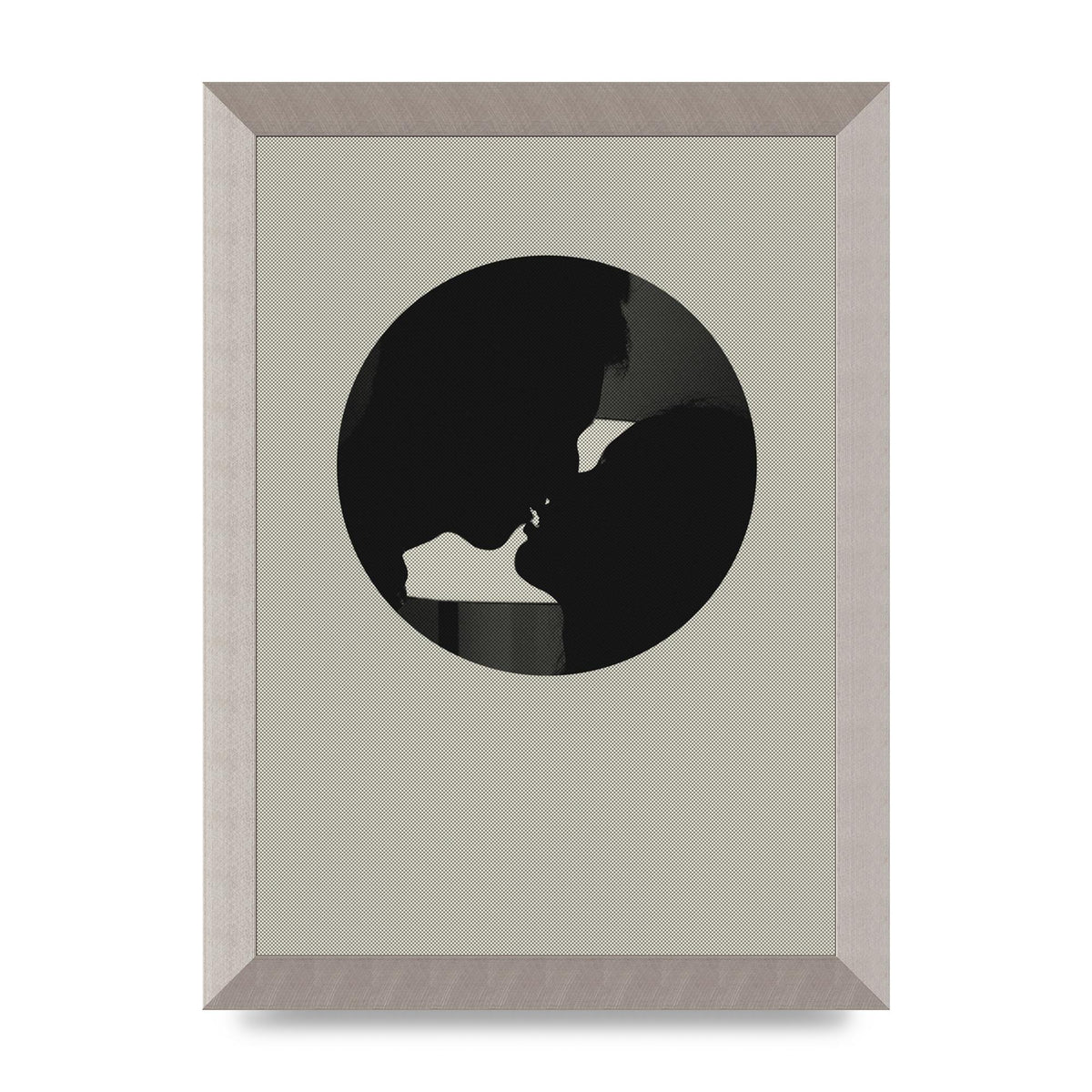 Halftone Kiss Three Wall Art - A4 framed