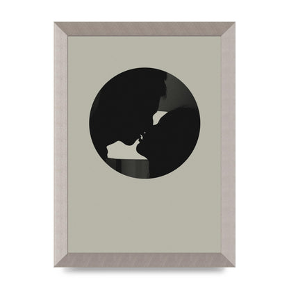 Halftone Kiss Three Wall Art - A4 framed