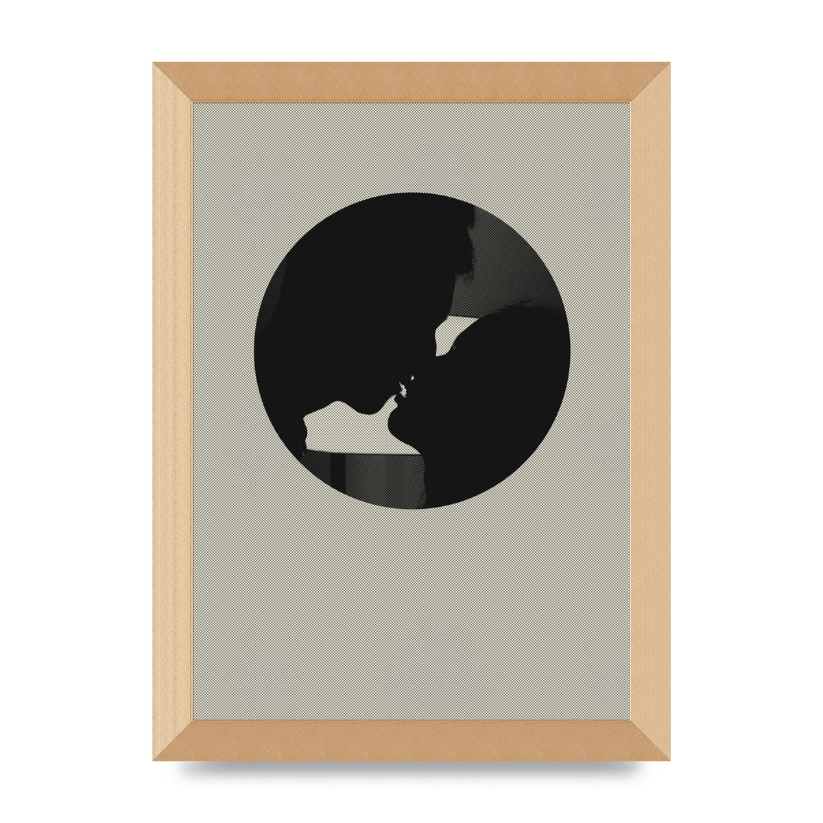 Halftone Kiss Three Wall Art - A4 framed