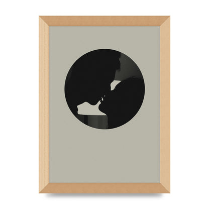 Halftone Kiss Three Wall Art - A4 framed