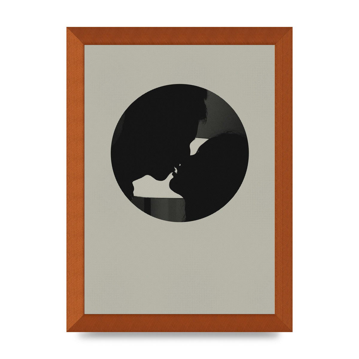Halftone Kiss Three Wall Art - A4 framed