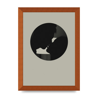 Halftone Kiss Three Wall Art - A4 framed