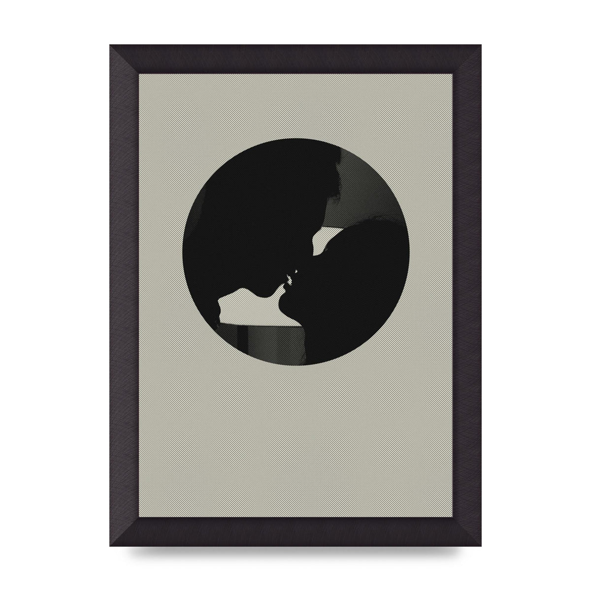 Halftone Kiss Three Wall Art - A4 framed