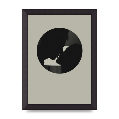 Halftone Kiss Three Wall Art - A4 framed