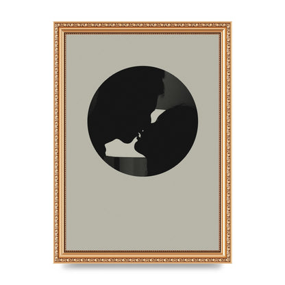 Halftone Kiss Three Wall Art - A4 framed