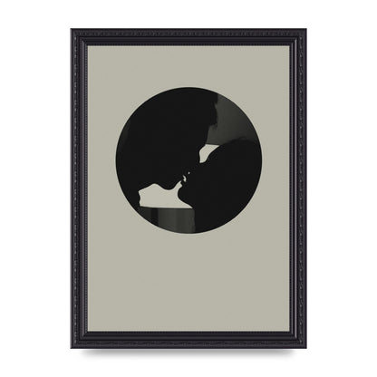 Halftone Kiss Three Wall Art - A4 framed