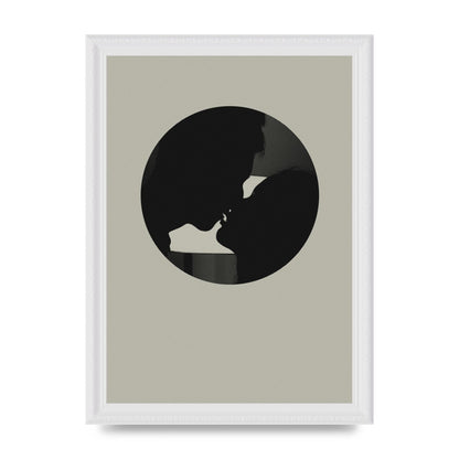 Halftone Kiss Three Wall Art - A4 framed