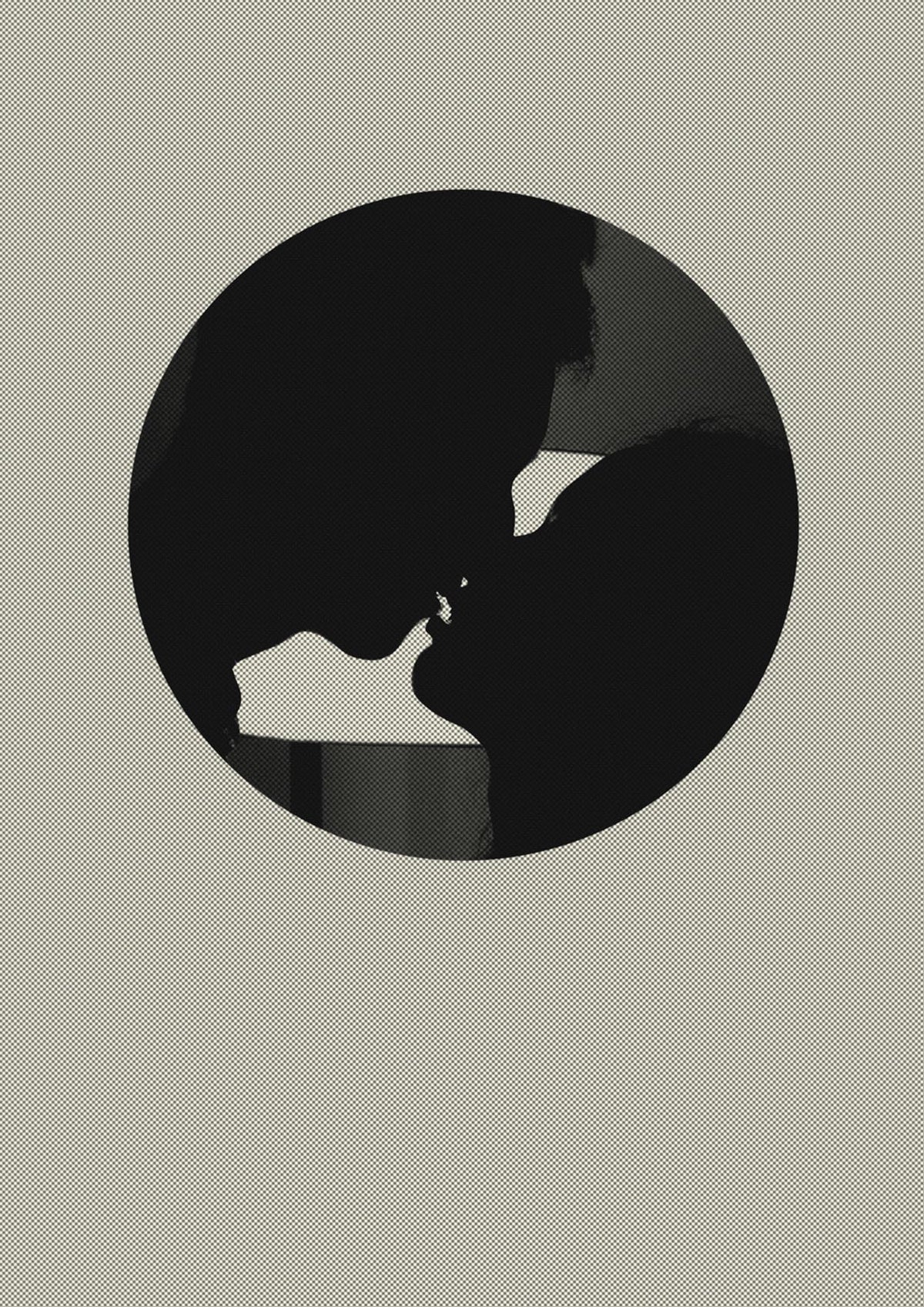 Halftone Kiss Three Wall Art - detail