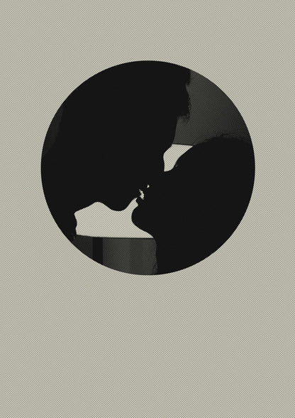 Halftone Kiss Three Wall Art - detail