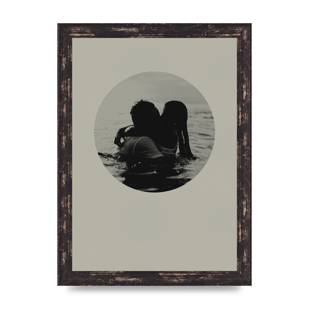 Halftone Kiss Four Art For The Home - A4 framed