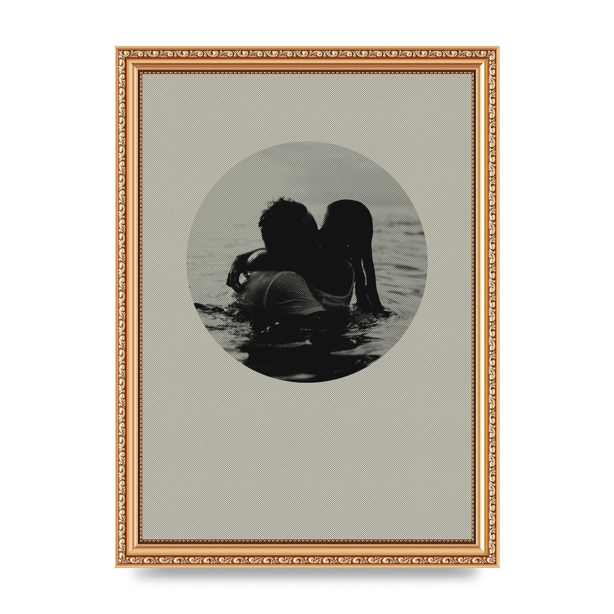 Halftone Kiss Four Art For The Home - A4 framed